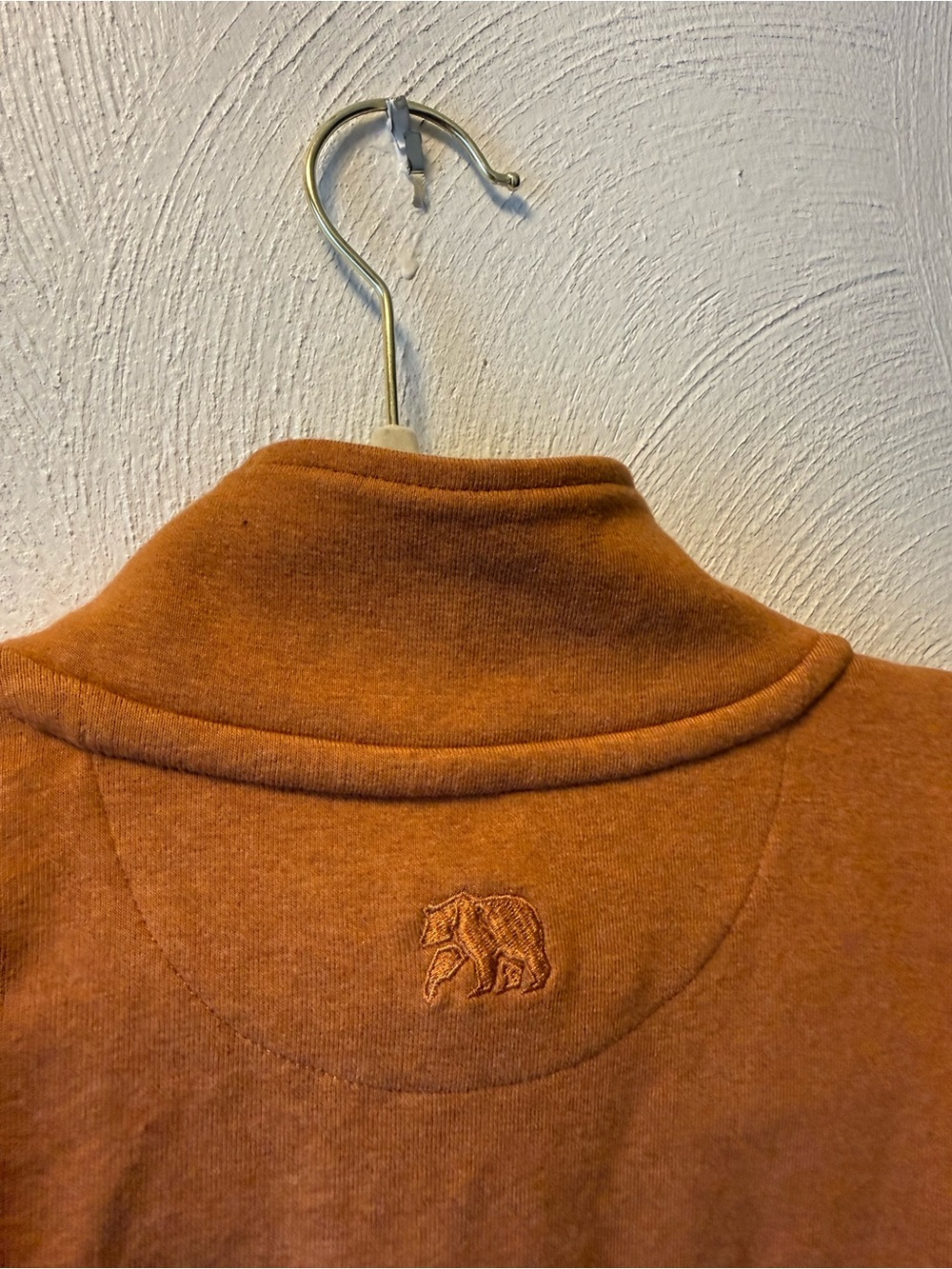 The Normal Brand Ochre Rust Brown Cropped Quarter Zip Sweatshirt Oversized S - Picture 4 of 6